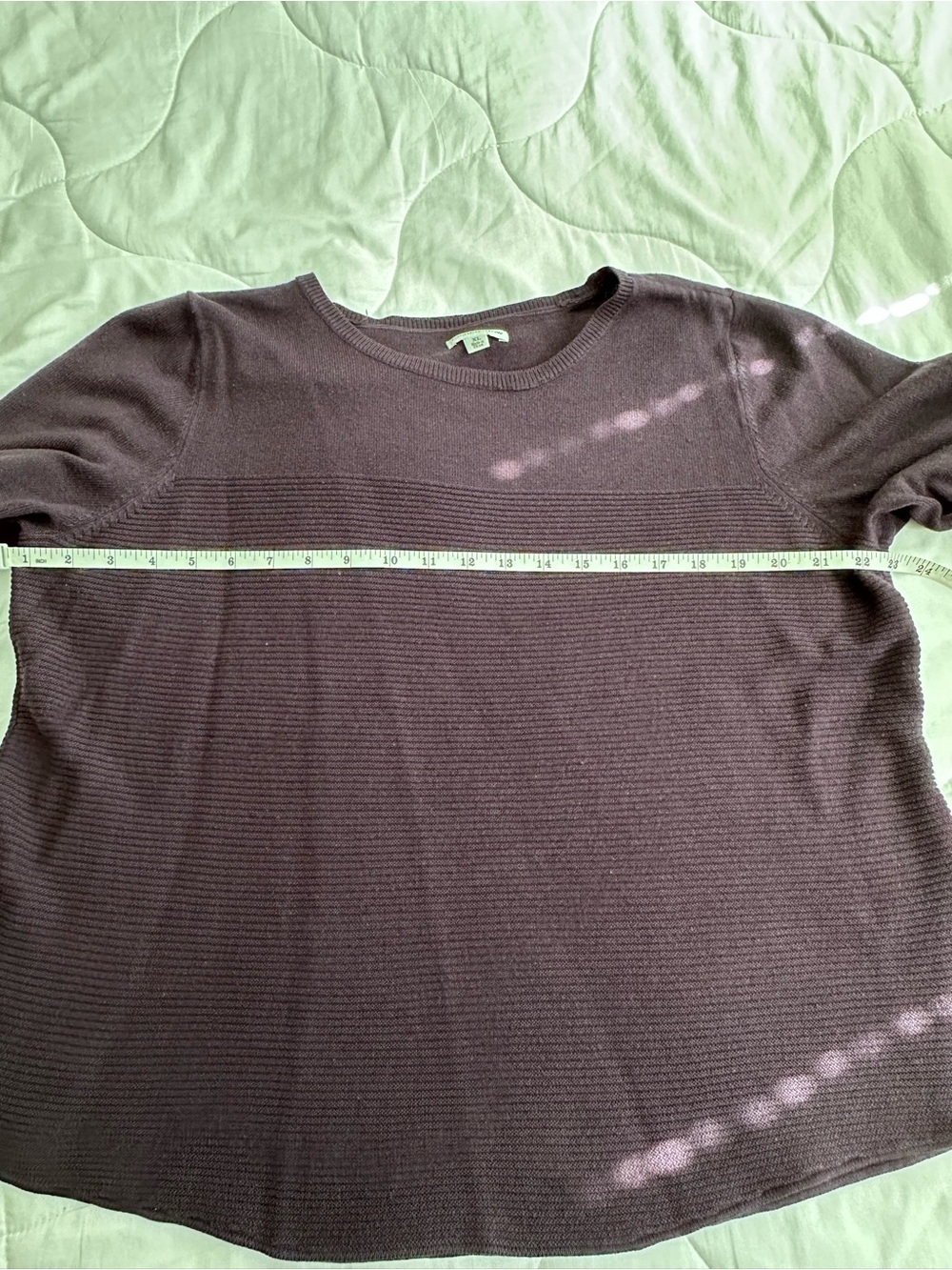 Croft & Barrow Purple Ribbed Crewneck Long-Sleeve Top - Picture 8 of 9